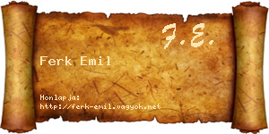 Ferk Emil névjegykártya