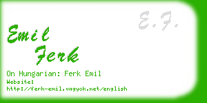 emil ferk business card